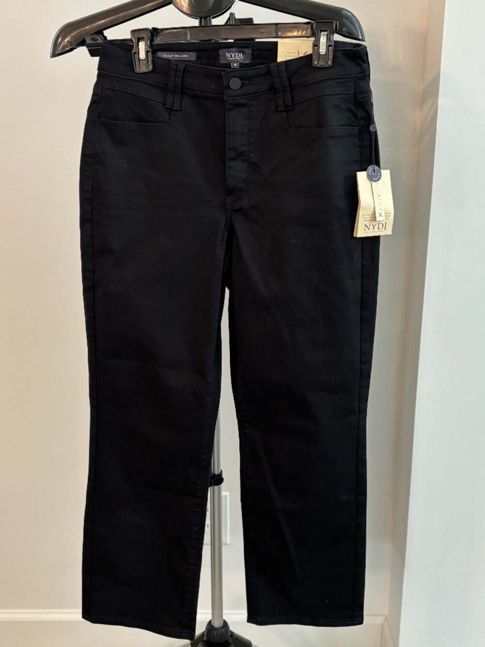 NYDJ Black Bailey Relaxed.  Size 8.  New with tags.